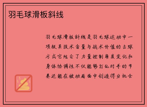 羽毛球滑板斜线
